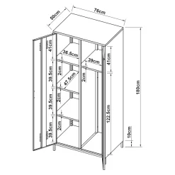 Armoire métallique Seinäjoki acier 180 x 76 x 50 cm noir mat en.casa