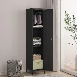 Armoire métallique Seinäjoki acier 180 x 38 x 38 cm noir mat en.casa