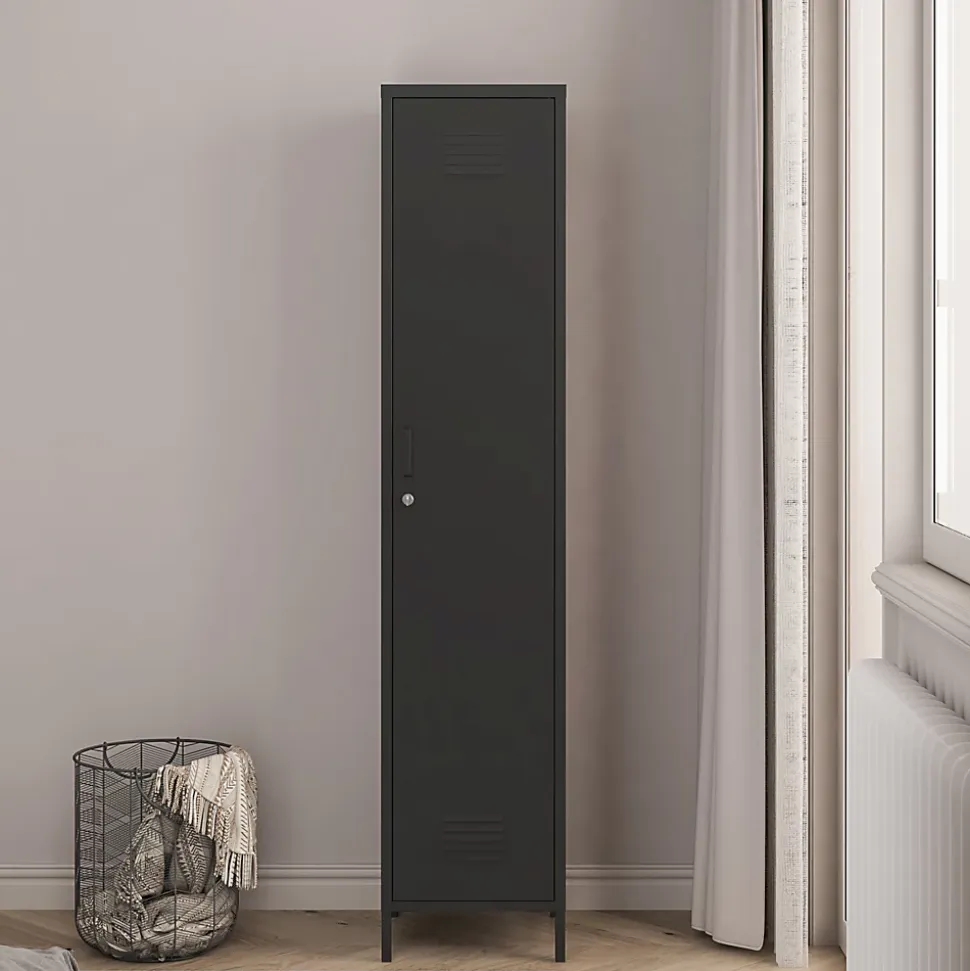 Armoire métallique Seinäjoki acier 180 x 38 x 38 cm noir mat en.casa