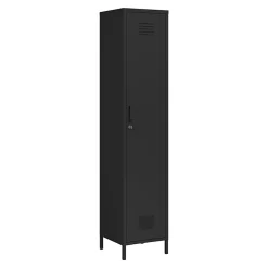 Armoire métallique Seinäjoki acier 180 x 38 x 38 cm noir mat en.casa
