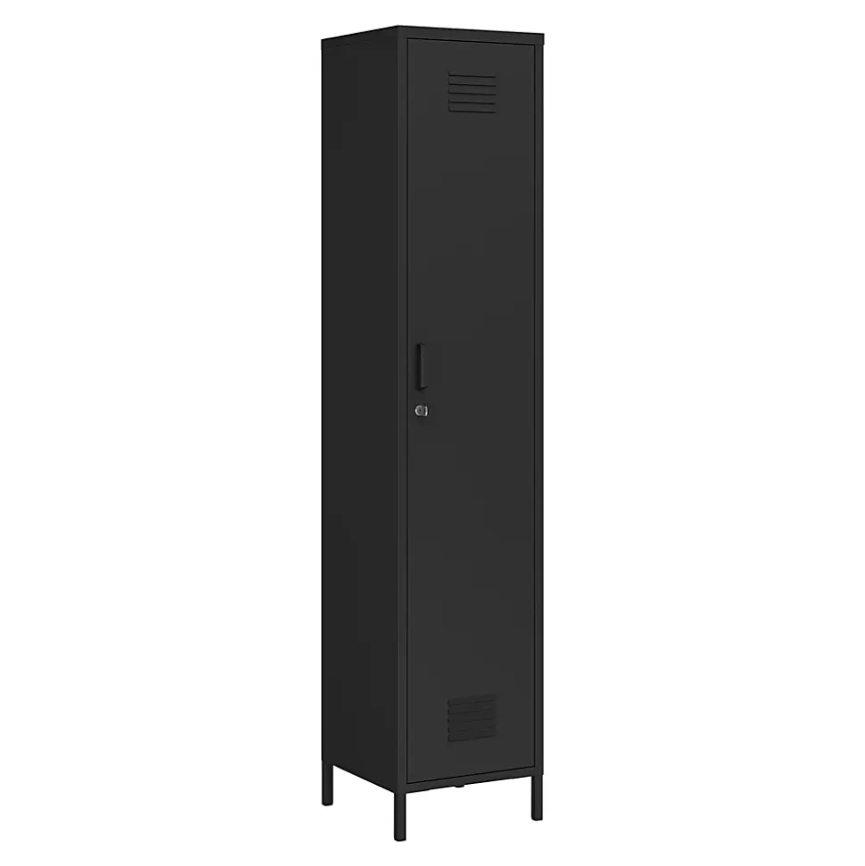 Armoire métallique Seinäjoki acier 180 x 38 x 38 cm noir mat en.casa