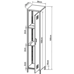 Armoire métallique Seinäjoki acier 180 x 38 x 38 cm noir mat en.casa