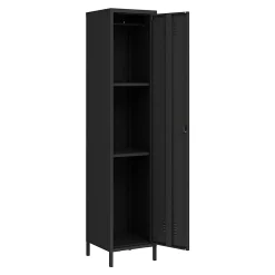 Armoire métallique Seinäjoki acier 180 x 38 x 38 cm noir mat en.casa