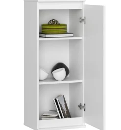 Armoire murale AKORD W40 Blanche 40 cm 1 porte façade Blanche 3 étagères 40x30x99 cm