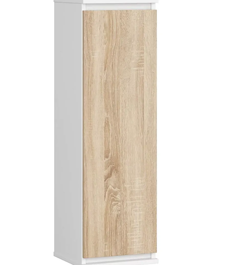 Armoire murale AKORD W30 Blanche 30 cm 1 porte façade Chêne Sonoma 3 étagères 30x30x99 cm