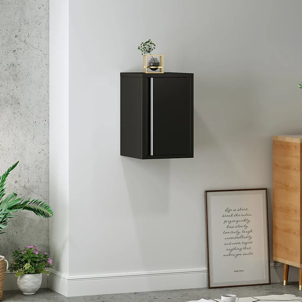 Armoire murale Burlöv 50 x 33 x 35 cm acier noir en.casa