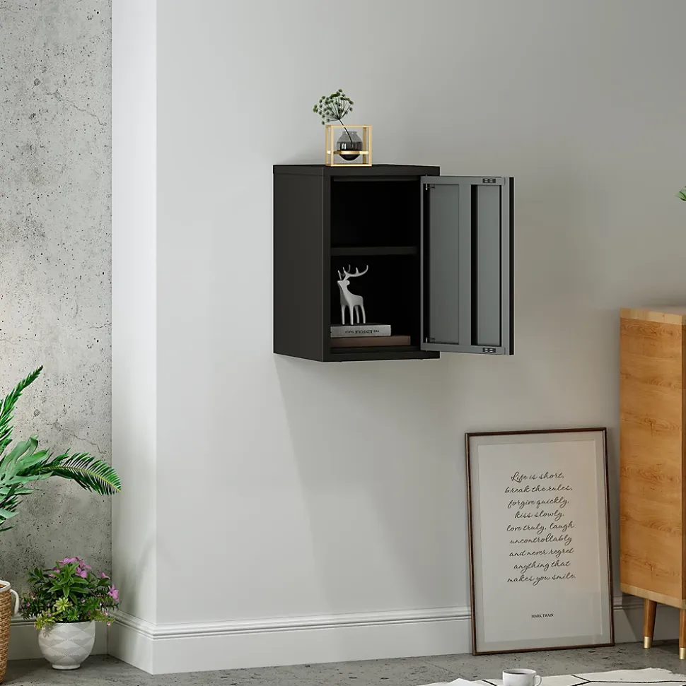 Armoire murale Burlöv 50 x 33 x 35 cm acier noir en.casa