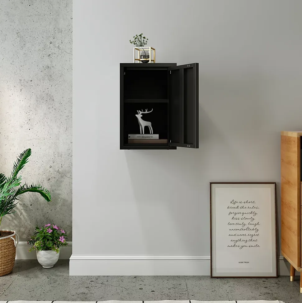 Armoire murale Burlöv 50 x 33 x 35 cm acier noir en.casa