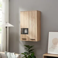 Armoire murale Noppen 98 x 60 x 35 cm effet chêne en.casa