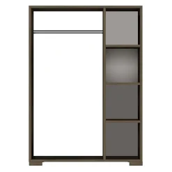 Armoire Nesbyen avec 4 compartiments de stockage 123 x 90 x 30 cm effet noyer en.casa