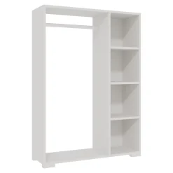 Armoire Nesbyen avec 4 compartiments de stockage 126 x 90 x 30 cm blanc en.casa