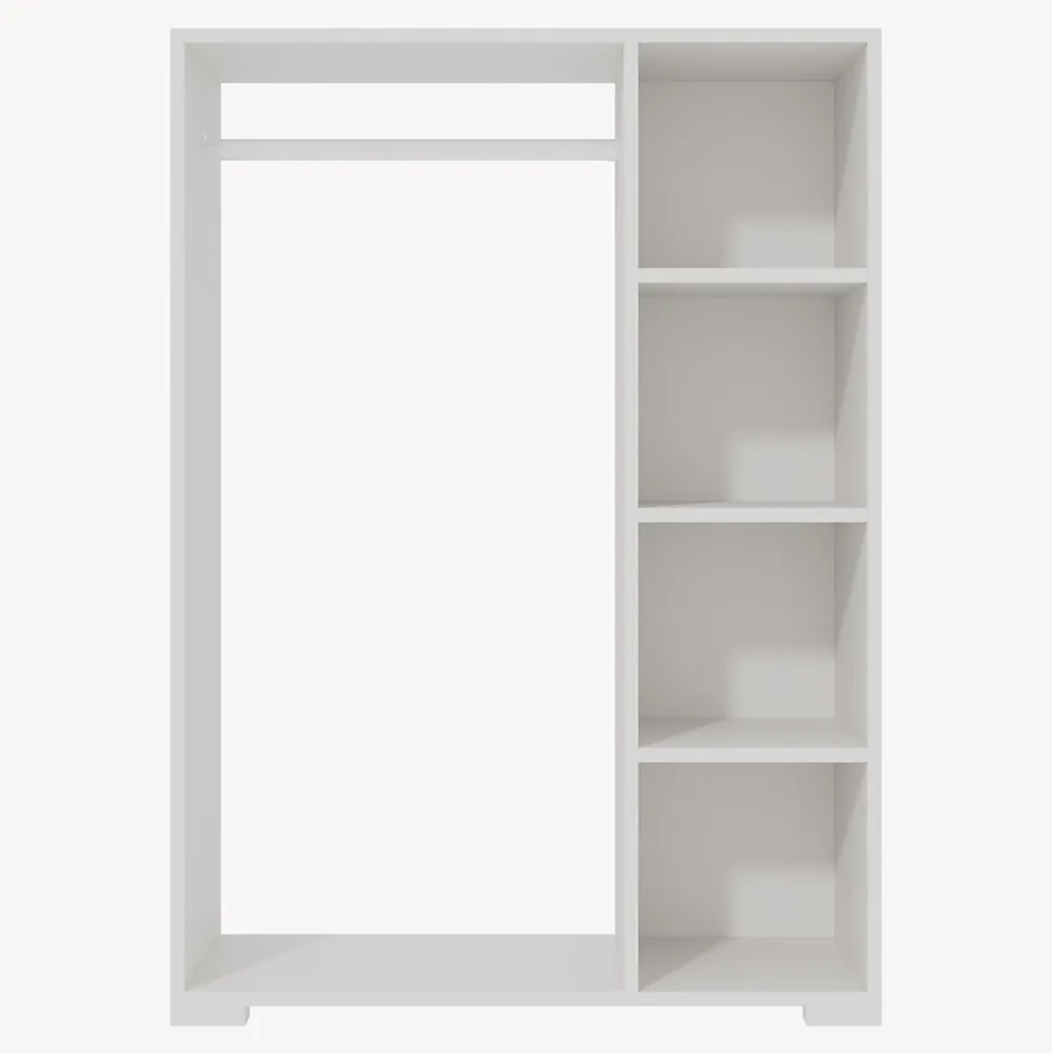 Armoire Nesbyen avec 4 compartiments de stockage 126 x 90 x 30 cm blanc en.casa