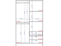Armoire ODILON - 4 portes & 2 tiroirs - L.120 cm - Blanc