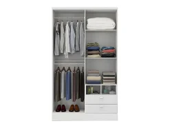 Armoire ODILON - 4 portes & 2 tiroirs - L.120 cm - Blanc