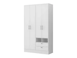 Armoire ODILON - 4 portes & 2 tiroirs - L.120 cm - Blanc