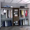 Armoire ouverte Plego, avec 3 tiroirs, étagère et rails de suspension, 187.45 cm X 299.97 cm X 41.40 cm , Brown