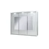 Armoire PANAREA 3 portes coulissantes avec miroirs et LED, finition chrome, design moderne