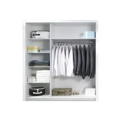 Armoire PANAREA 3 portes coulissantes avec miroirs et LED, finition chrome, design moderne