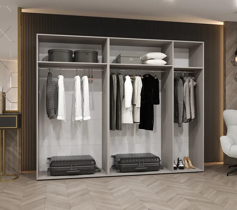 Armoire Parma 2 a portes battantes H. 202 x L.250 x P. 52, 5 portes