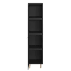 Armoire penderie 1 porte battante noire GoodHome Atomia H. 149,7 x L. 37 x P. 35 cm