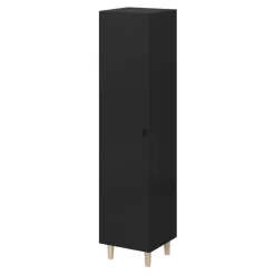 Armoire penderie 1 porte battante noire GoodHome Atomia H. 149,7 x L. 37 x P. 35 cm