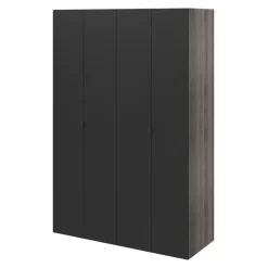 Armoire penderie 4 portes battantes noir GoodHome Atomia H. 225 x L. 150 x P. 58 cm