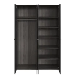 Armoire penderie 4 portes battantes noir GoodHome Atomia H. 225 x L. 150 x P. 58 cm
