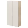 Armoire penderie 2 portes battantes beige cachemire et effet chêne GoodHome Atomia H. 187 x L. 100 x P. 45 cm