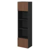 Armoire penderie 2 portes battantes effet noyer et noir GoodHome Atomia H. 187 x L. 50 x P. 35 cm