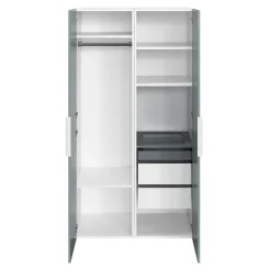 Armoire penderie 2 portes battantes bleu aqua et blanc GoodHome Atomia H. 187 x L. 50 x P. 58 cm
