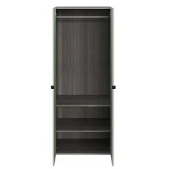 Armoire penderie 2 portes battantes vert agave et effet chêne grisé GoodHome Atomia H. 187 x L. 75 x P. 58 cm