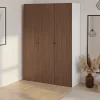 Armoire penderie 3 portes battantes effet noyer et blanc GoodHome Atomia H. 225 x L. 100 x P. 45 cm