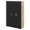 Armoire penderie 2 portes battantes noir et effet chêne GoodHome Atomia H. 187 x L. 125 x P. 45 cm