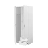 Armoire penderie 2 portes 2 tiroirs blanc l. 80,7 x H. 185 x P. 51,3 cm Daily