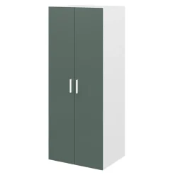 Armoire penderie 2 portes battantes vert forêt et blanc GoodHome Atomia H. 187 x L. 100 x P. 45 cm