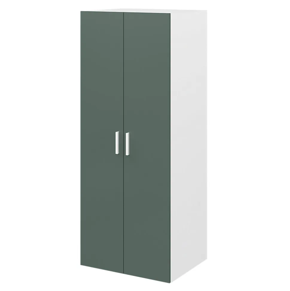 Armoire penderie 2 portes battantes vert forêt et blanc GoodHome Atomia H. 187 x L. 100 x P. 45 cm