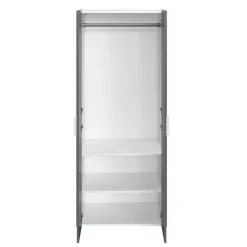 Armoire penderie 2 portes battantes vert forêt et blanc GoodHome Atomia H. 187 x L. 100 x P. 45 cm