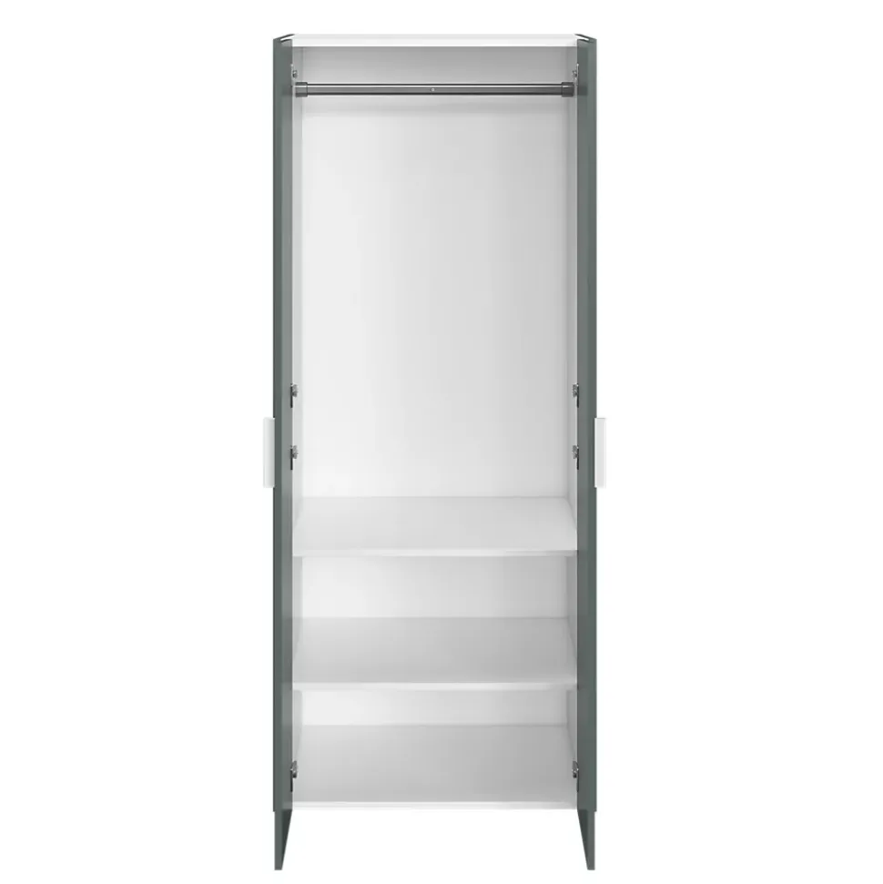 Armoire penderie 2 portes battantes vert forêt et blanc GoodHome Atomia H. 187 x L. 100 x P. 45 cm