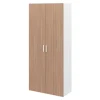 Armoire penderie 2 portes battantes effet chêne et blanc GoodHome Atomia H. 225 x L. 100 x P. 45 cm