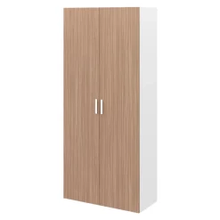 Armoire penderie 2 portes battantes effet chêne et blanc GoodHome Atomia H. 225 x L. 100 x P. 45 cm