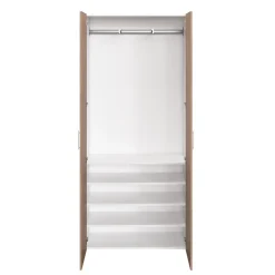 Armoire penderie 2 portes battantes effet chêne et blanc GoodHome Atomia H. 225 x L. 100 x P. 45 cm