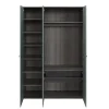 Armoire penderie 3 portes battantes bleu aqua effet chêne grisé GoodHome Atomia H. 225 x L. 150 x P. 58 cm