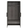Armoire penderie 2 portes battantes gris et effet chêne grisé GoodHome Atomia H. 187 x L. 100 x P. 45 cm