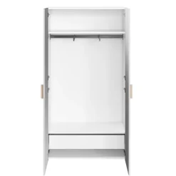 Armoire penderie 2 portes battantes blanc brillant GoodHome Atomia H. 187 x L. 100 x P. 45 cm