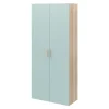 Armoire penderie 2 portes battantes bleu aqua et effet chêne GoodHome Atomia H. 225 x L. 100 x P. 45 cm