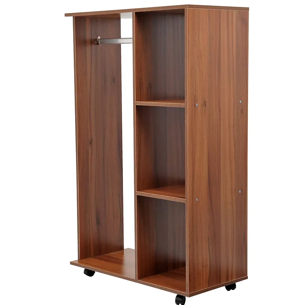 Armoire penderie armoire de rangement mobile panneaux de particules coloris chêne moyen