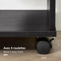 Armoire penderie armoire de rangement mobile panneaux de particules noir