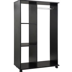 Armoire penderie armoire de rangement mobile panneaux de particules noir