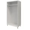 Armoire penderie blanche portes battantes effet chêne sur pieds GoodHome Atomia H. 197,5 x L. 100 x P. 60 cm