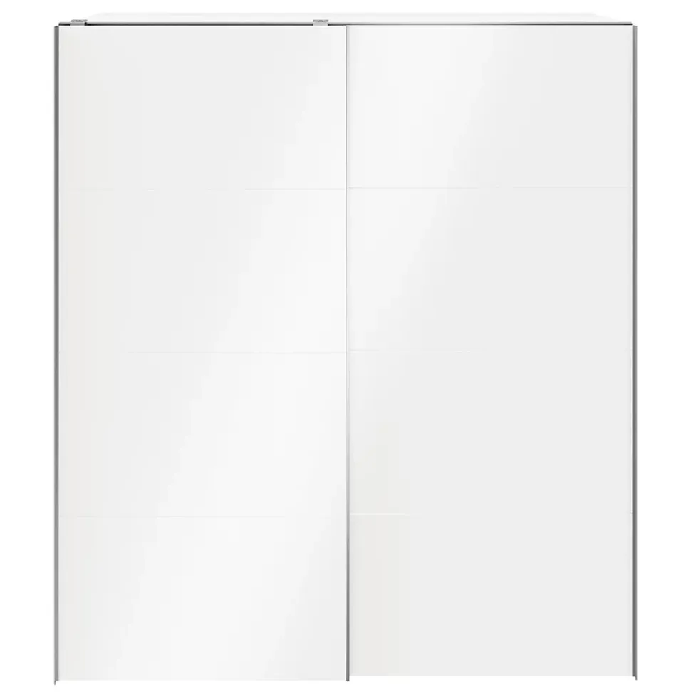 Armoire penderie blanche portes coulissantes blanches brillantes GoodHome Atomia H. 225 x L. 200 x P. 63,5 cm